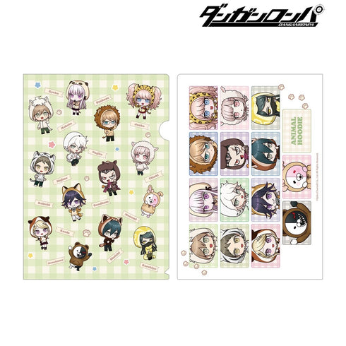 "Danganronpa Series" Group of Chibi Characters in Animal Hoodies Clear File