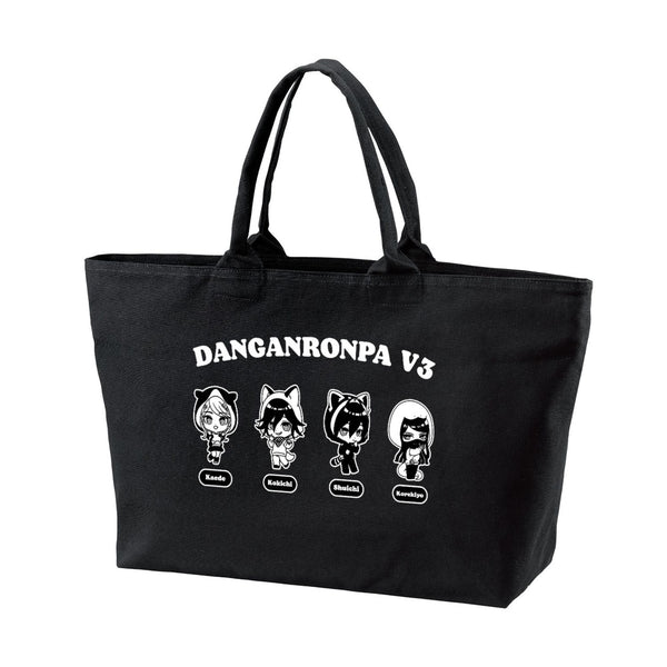 "Danganronpa Series" Kaede Akamatsu, Kogichi Ouma, Shuichi Saibara, and Kiyoshi Mamiya Chibi Character Animal Hoodie Ver. BIG Zip Tote Bag