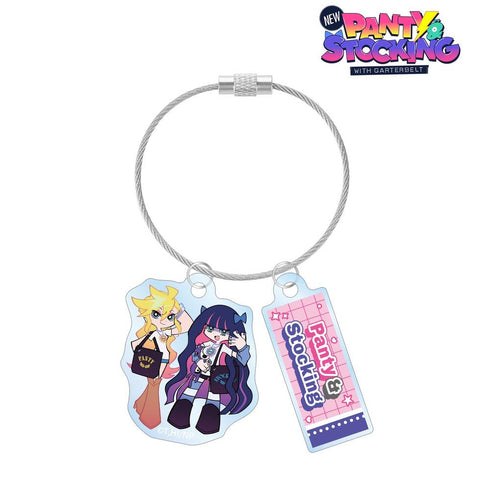 『New PANTY & STOCKING with GARTERBELT』描き下ろし パンティ&ストッキング モデルver. 2連ワイヤーアクリルキーホルダー ver.A