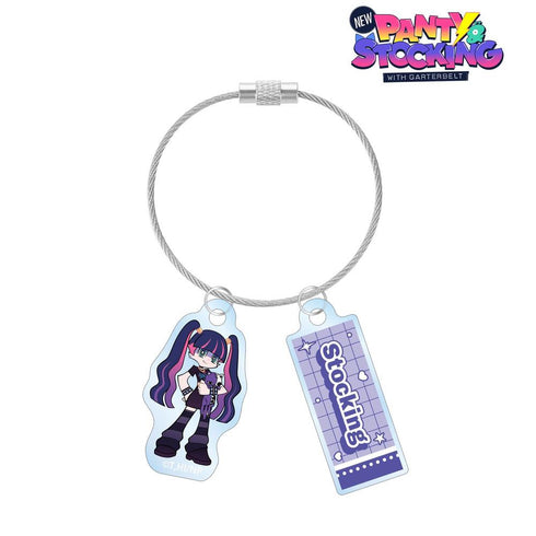 『New PANTY & STOCKING with GARTERBELT』描き下ろし ストッキング モデルver. 2連ワイヤーアクリルキーホルダー ver.B