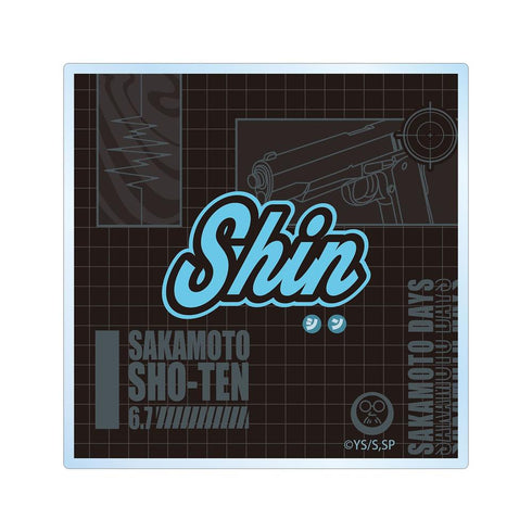 "SAKAMOTO DAYS" Shin Asakura ar-Unity Motif Name Design Acrylic Coaster