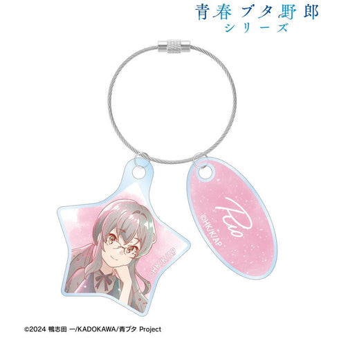 "Seishun Buta Yarou Series" Original Illustration: Rio Futaba - Starry Sky Dress Ver. Ani-Art aqua label Double-Wire Acrylic Keychain