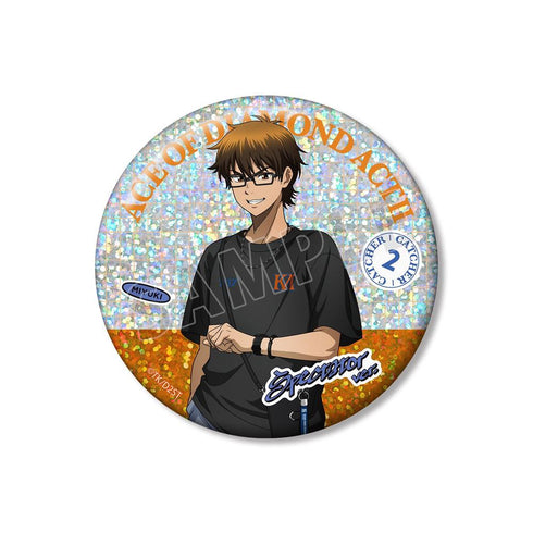 『ダイヤのA actII -Second Season-』描き下ろし 御幸一也 私服・野球観戦ver. 75mmホログラム缶バッジ