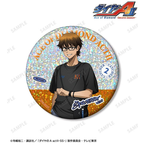 『ダイヤのA actII -Second Season-』描き下ろし 御幸一也 私服・野球観戦ver. 75mmホログラム缶バッジ