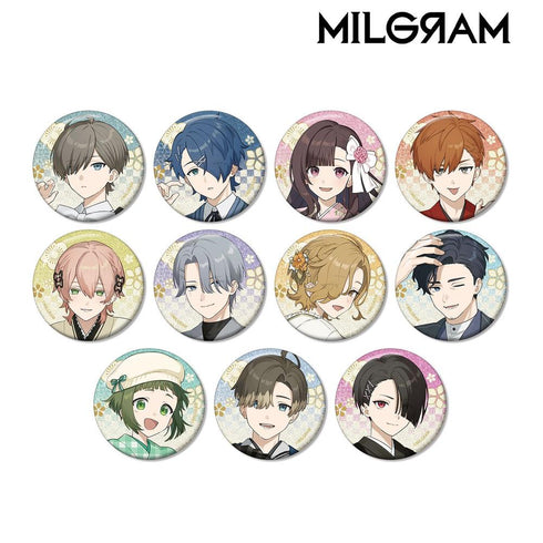 『MILGRAM -ミルグラム-』描き下ろし レトロ和装ver. トレーディンググリッター缶バッジ(単位/BOX)