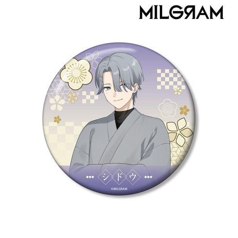 『MILGRAM -ミルグラム-』描き下ろし シドウ レトロ和装ver. 100mm缶バッジ