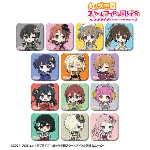 『ラブライブ!虹ヶ咲学園スクールアイドル同好会』トレーディング ちびキャラ 着物ドレスver. スクエア缶バッジ(単位/BOX)
