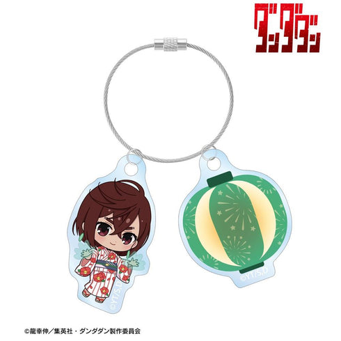 "Dandadan" Momo (Psychic Powers) Chibi Character Summer Festival Ver. Double-Wire Acrylic Keychain