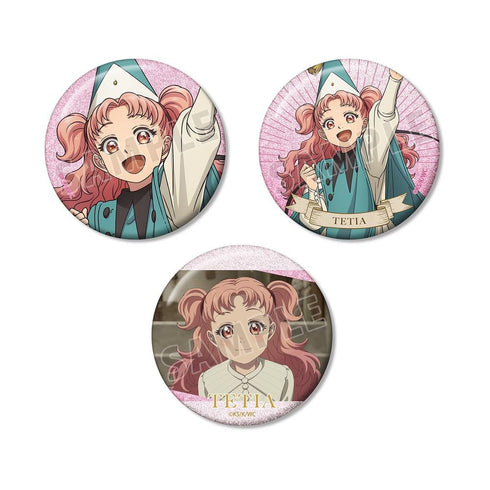 『とんがり帽子のアトリエ』テティア グリッター缶バッジ3個セット