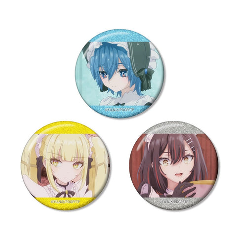 "Making a Living from Death Games" by Aoi, Kaneko, & Kurotou: Scene-themed Glitter Pin Set (3-Piece Set)