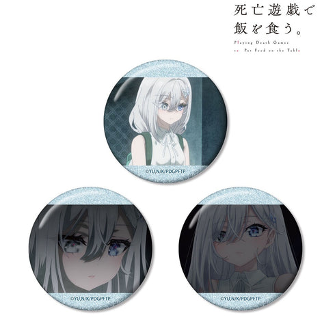 "Making a Living from Death Games." Yuki Scene Glitter Pin Set of 3, Ver. B