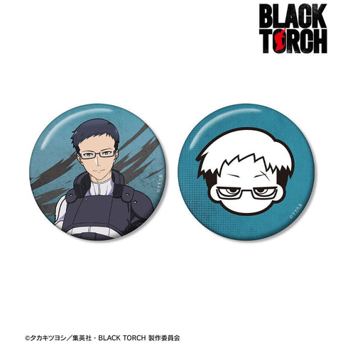 "BLACK TORCH" Reiji Kirihara 75mm Pin Badge 2-Piece Set