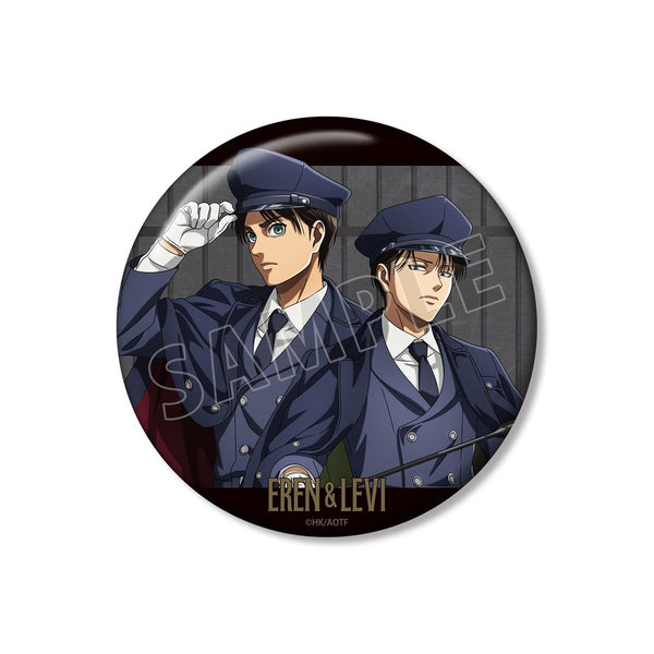 『進撃の巨人』描き下ろし エレン&リヴァイ 看守ver. 100mm缶バッジ