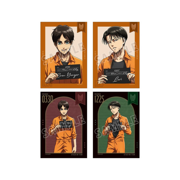 "Attack on Titan" Original Art: Eren & Levi (Prisoner Version) 4-Card Set