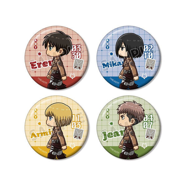 『進撃の巨人』ちびとこ 缶バッジ4個セット ver.A