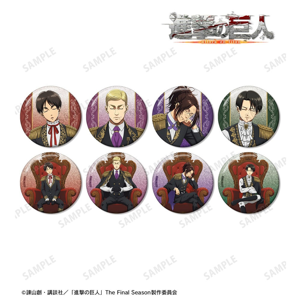 進撃の巨人　トレーディンググリッター缶バッジ　エレン　22個　夢見る玉座 進撃の巨人』描き下ろし 夢見る玉座ver. トレーディンググリッター缶