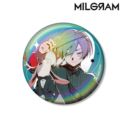 『MILGRAM -ミルグラム-』しづさんイラスト エス&ジャッカロープ オーケストラver. 75mmオーロラ缶バッジ