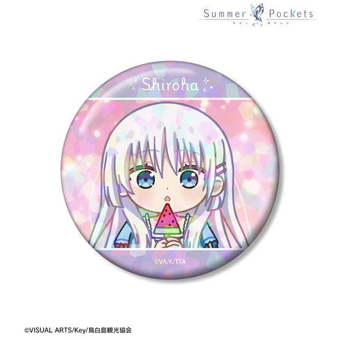 『Summer Pockets』鳴瀬しろは ゆるコマ 75mmホログラム缶バッジ ver.B