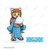 『pop'n music High☆Cheers!!』描き下ろし ニャミ 夏祭りver. 特大アクリルスタンド