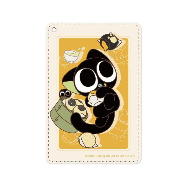 『羅小黒戦記』描き下ろしイラスト シャオヘイ(猫) A 飲茶ver. 1ポケットパスケース