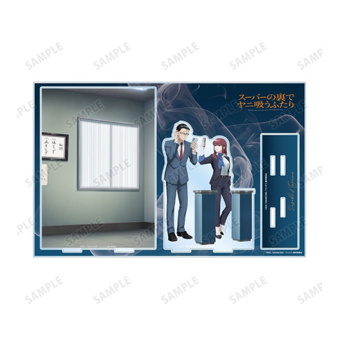 『スーパーの裏でヤニ吸うふたり』描き下ろし 佐々木&田山 if ふたりが同じ職場だったらver. アクリルジオラマスタンド