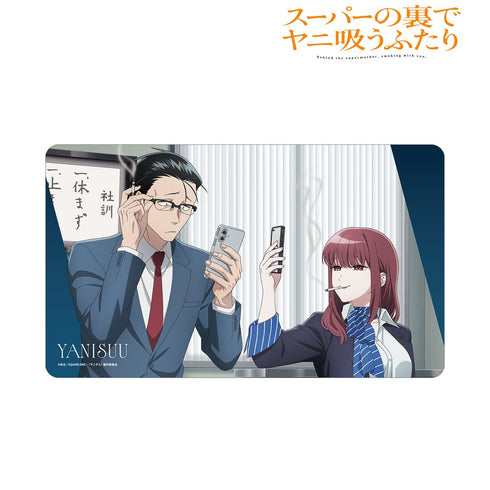 "Two People Smoking Behind the Supermarket" Original Illustration: Sasaki & Tayama—"What If They Worked Together?" Version—Multi-Purpose Desk Mat