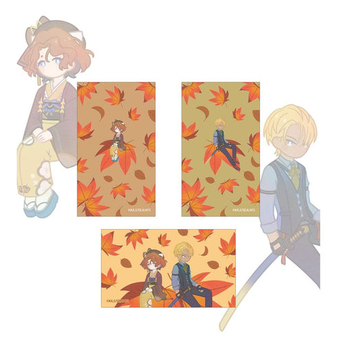 『春夏秋冬代行者 春の舞』祝月撫子&阿左美竜胆 Botania イラストカード3枚セット