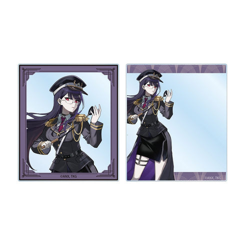 "HUNDRED LINE -Final Defense Academy-" Illustration by Karasu BTK: Hiruko Shizuhara (Military Ver.) 2-Card Acrylic Set - Collaboration with Karaoke no Tetsujin