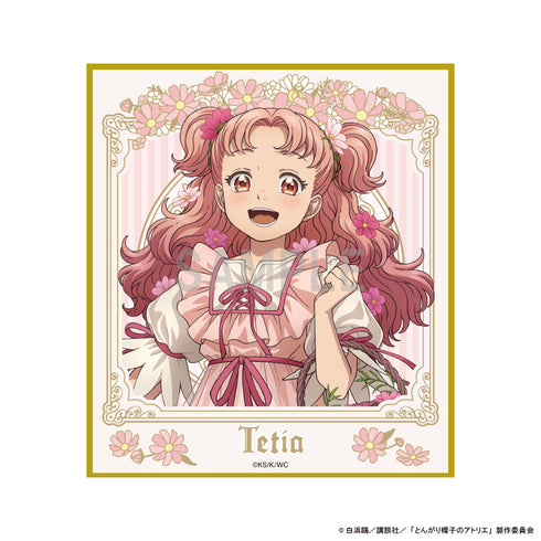 『とんがり帽子のアトリエ』ミニ色紙 テティア ドレスアップ&フラワーver
