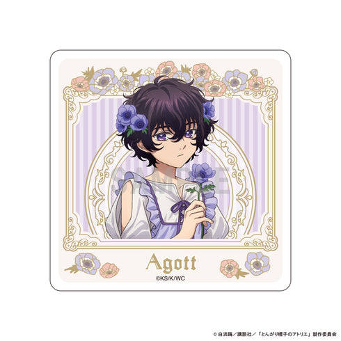 "The Atelier of the Pointed Hat" Acrylic Coaster: Agate Dress-Up & Flower Ver.