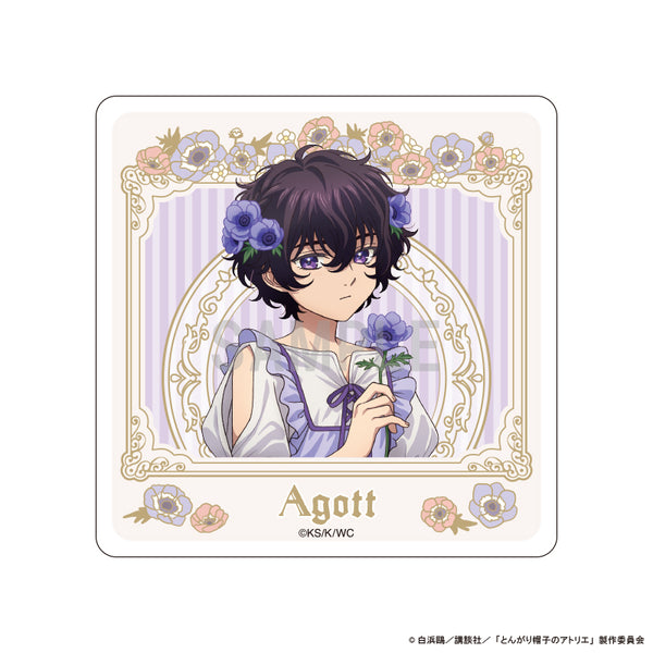 "The Atelier of the Pointed Hat" Acrylic Coaster: Agate Dress-Up & Flower Ver.