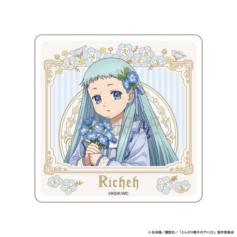 "The Atelier of the Pointed Hat" Acrylic Coaster: Riche Dress-Up & Flower Ver.