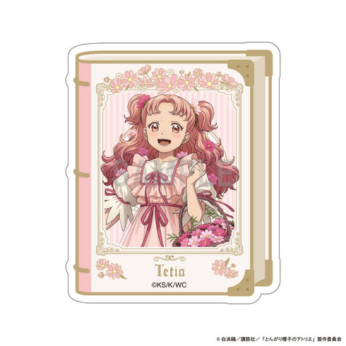 "The Atelier of the Pointed Hat" Die-Cut Sticker: Tetia Dress-Up & Flower Ver.