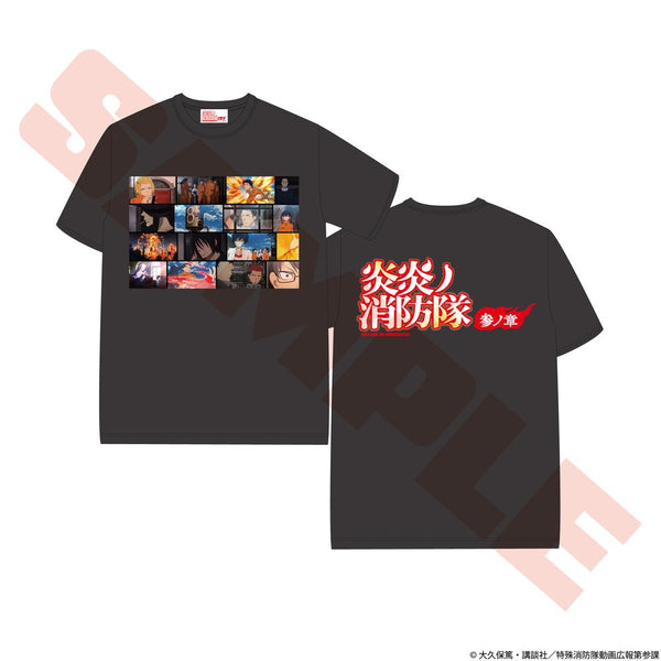 『炎炎ノ消防隊 参ノ章』場面写プリントTシャツ ブラック L