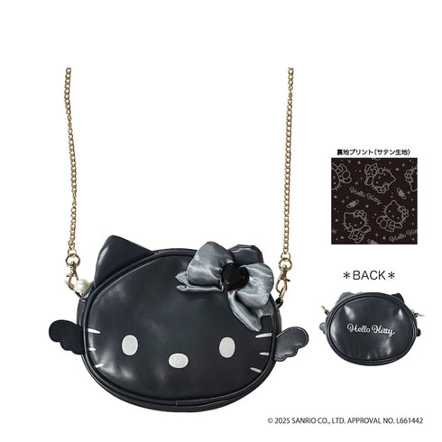 『ハローキティ』/フェイスチェーンショルダー ブラック
