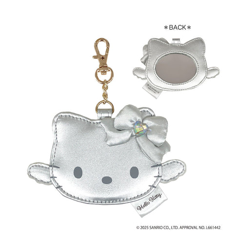 『HELLO KITTY BLACK ANGEL』ハローキティ フェイスミラーチャーム シルバー【202510再販】