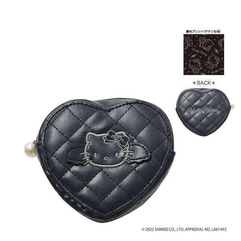 『HELLO KITTY BLACK ANGEL』ハローキティ キルティングハートコインケース ブラック【202510再販】