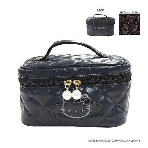 『HELLO KITTY BLACK ANGEL』ハローキティ キルティングバニティポーチ ブラック【202510再販】