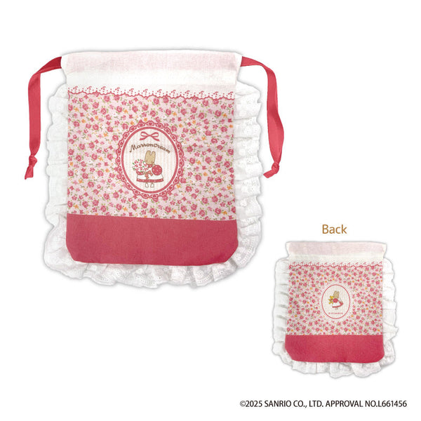 『マロンクリーム』フリル巾着 レッド