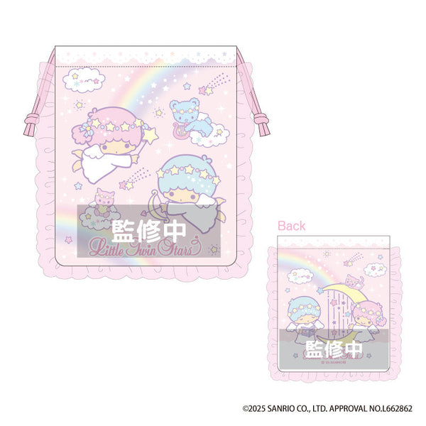 『リトルツインスターズ Dreamy Journey』リトルツインスターズ フリル巾着 エンジェル