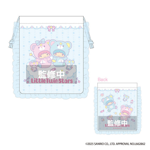 『リトルツインスターズ Dreamy Journey』リトルツインスターズ フリル巾着 パフポフ