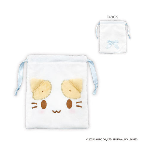 『マシュマロみたいなふわふわにゃんこ』フェイス巾着