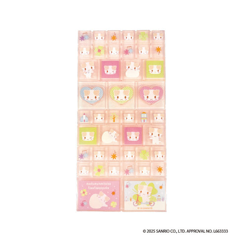 『マシュマロみたいなふわふわにゃんこ』タイルシール クローバー