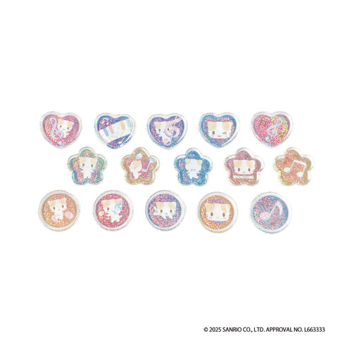 『マシュマロみたいなふわふわにゃんこ』クリスタルシール 音符
