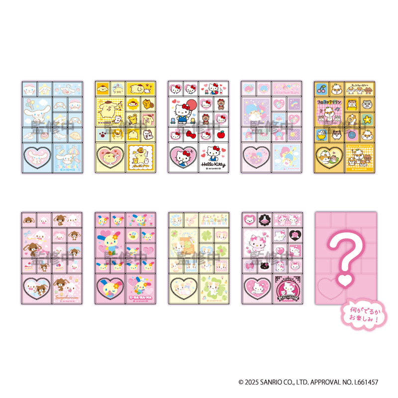 【正規品】トレーディング　ミニタイルシール　サンリオ　コンプリートセット　10種 💓‪ ⁡ トレーディングミニタイルシール💓‪ ⁡ キティちゃん自引きひゃっ‬‬