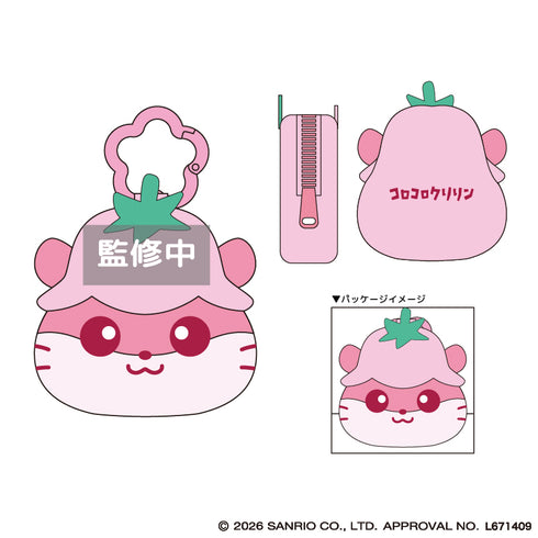 『サンリオキャラクターズ』『コロコロクリリン』カラビナ付きおかおポーチ ピンク
