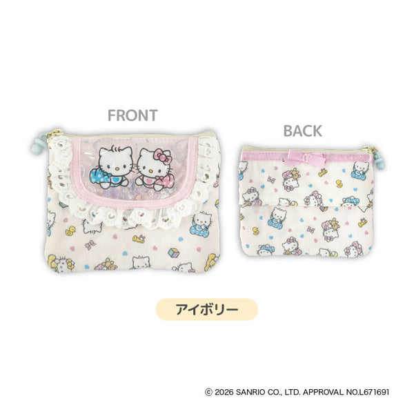 『サンリオ Hello Kitty Lovely Babies♡ -ハローキティ ラブリーベイビーズ-』KT Lovely Babies スタイ風ティッシュポーチ アイボリー