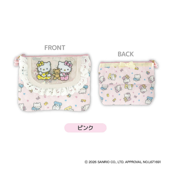 『サンリオ Hello Kitty Lovely Babies♡ -ハローキティ ラブリーベイビーズ-』KT Lovely Babies スタイ風ティッシュポーチ ピンク