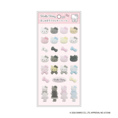 《Hello Kitty》KT(Winter Ribbon)棉花糖絨面貼紙