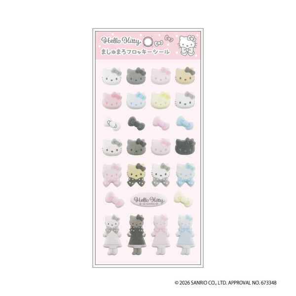 《Hello Kitty》KT(Winter Ribbon)棉花糖絨面貼紙